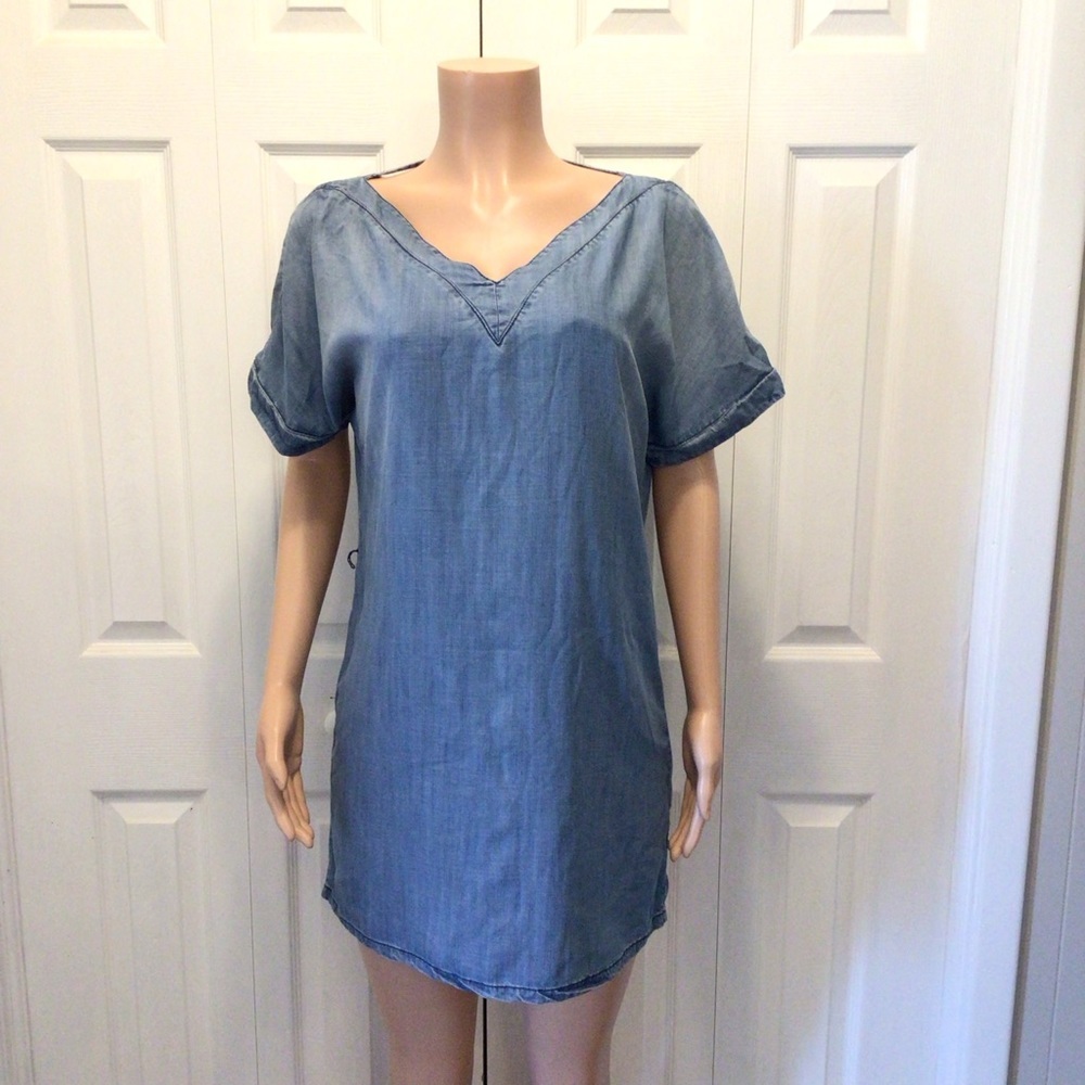 B. Original By Shoe Fly Womens Light Wash Tencel Denim Mini Dress Size Small
